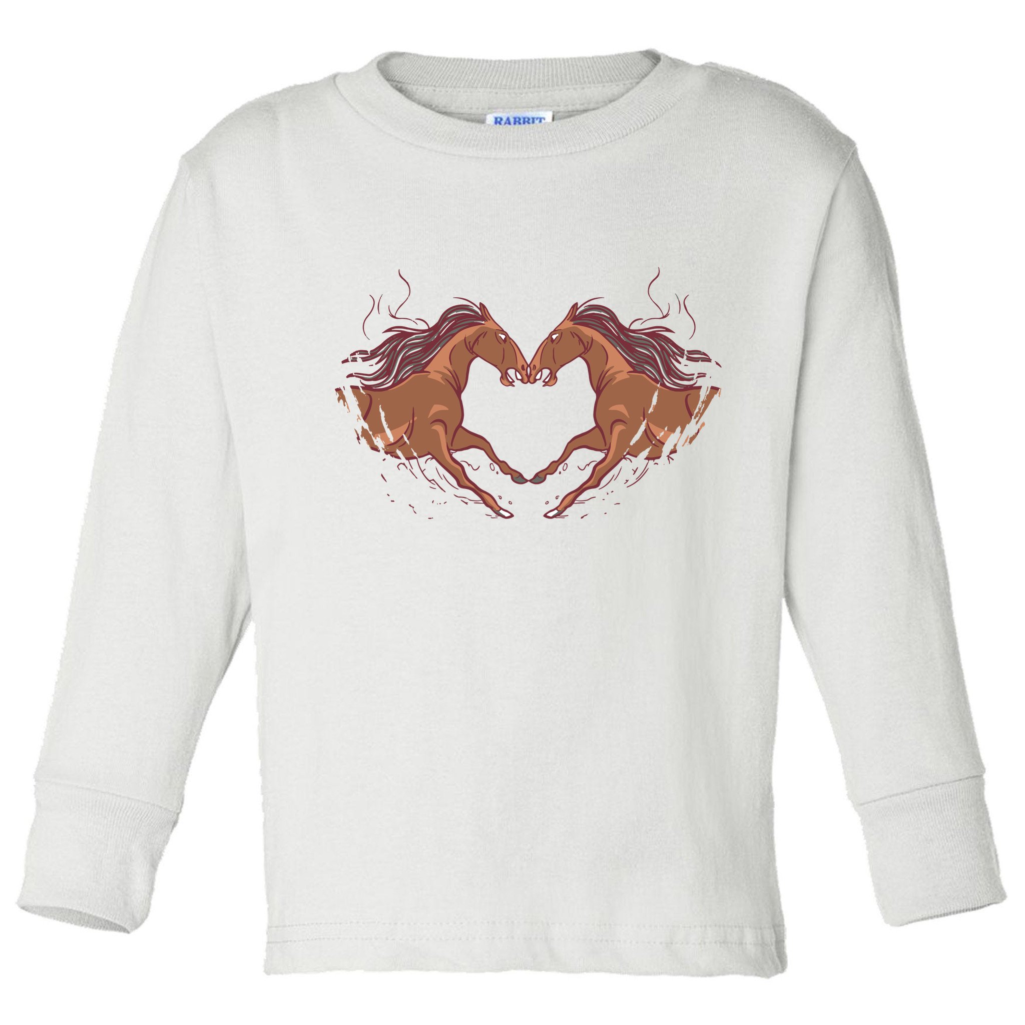 Horse Shaped Heart Toddler Long Sleeve Shirt
