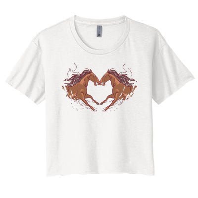 Horse Shaped Heart Women's Crop Top Tee