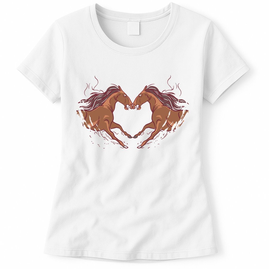 Horse Shaped Heart Womens T-Shirt