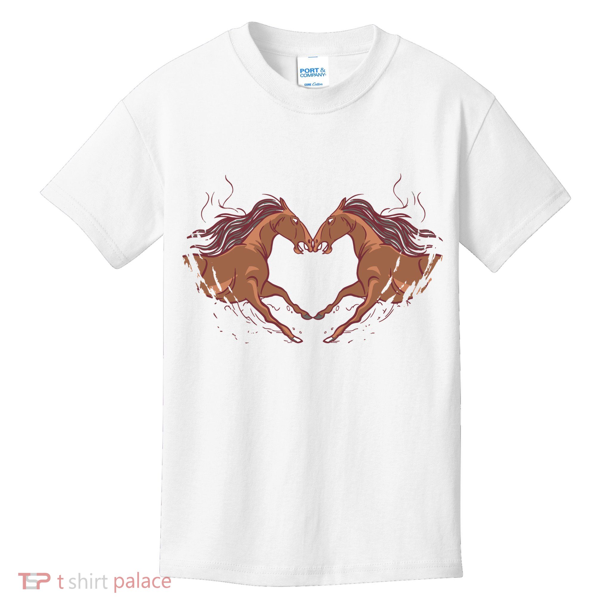 Horse Shaped Heart Kids T-Shirt