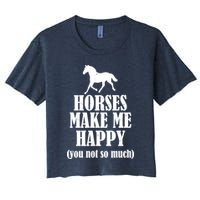 Horses Make Me Happy You Not So Much Women's Crop Top Tee