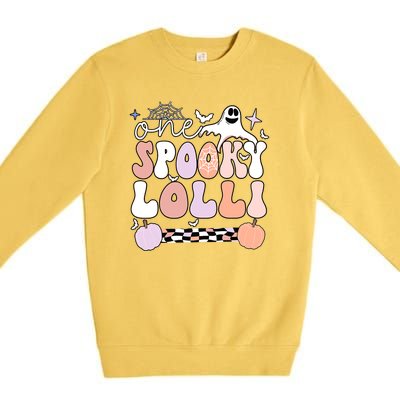 Halloween One Spooky Lolli Grandmother Groovy Premium Crewneck Sweatshirt