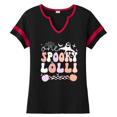 Halloween One Spooky Lolli Grandmother Groovy Ladies Halftime Notch Neck Tee