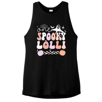 Halloween One Spooky Lolli Grandmother Groovy Ladies PosiCharge Tri-Blend Wicking Tank