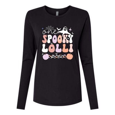 Halloween One Spooky Lolli Grandmother Groovy Womens Cotton Relaxed Long Sleeve T-Shirt