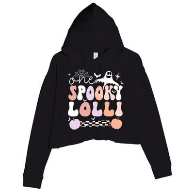 Halloween One Spooky Lolli Grandmother Groovy Crop Fleece Hoodie