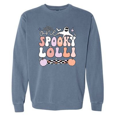 Halloween One Spooky Lolli Grandmother Groovy Garment-Dyed Sweatshirt