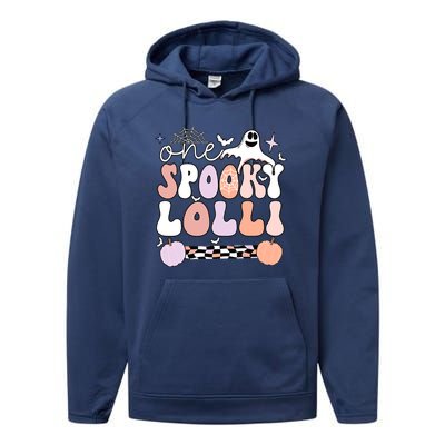 Halloween One Spooky Lolli Grandmother Groovy Performance Fleece Hoodie