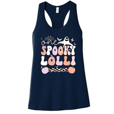 Halloween One Spooky Lolli Grandmother Groovy Women's Racerback Tank