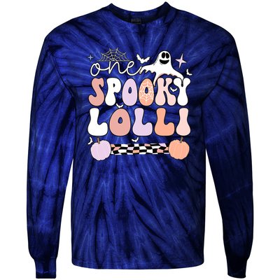 Halloween One Spooky Lolli Grandmother Groovy Tie-Dye Long Sleeve Shirt