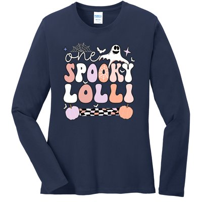 Halloween One Spooky Lolli Grandmother Groovy Ladies Long Sleeve Shirt