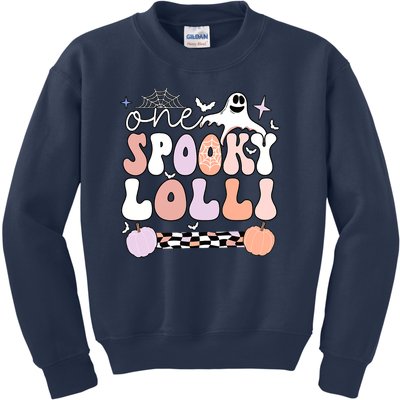 Halloween One Spooky Lolli Grandmother Groovy Kids Sweatshirt