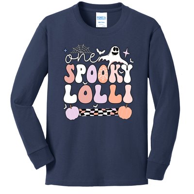 Halloween One Spooky Lolli Grandmother Groovy Kids Long Sleeve Shirt