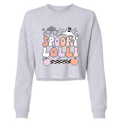 Halloween One Spooky Lolli Grandmother Groovy Cropped Pullover Crew