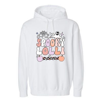 Halloween One Spooky Lolli Grandmother Groovy Garment-Dyed Fleece Hoodie