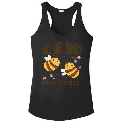 He Or She Mom To Bee Gender Reveal Ladies PosiCharge Competitor Racerback Tank