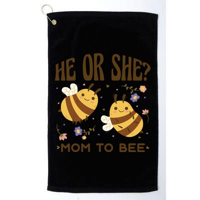 He Or She Mom To Bee Gender Reveal Golf Towel