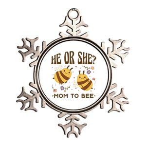 He Or She Mom To Bee Gender Reveal Metallic Star Ornament