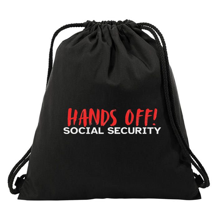 Hands Off Social Security Protest Resist Save Democracy Drawstring Bag