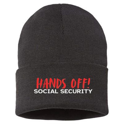 Hands Off Social Security Protest Resist Save Democracy Sustainable Knit Beanie