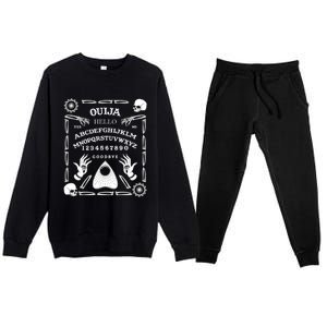 Halloween Ouija Spirit Board Ghost Paranormal Spiritual Gift Premium Crewneck Sweatsuit Set