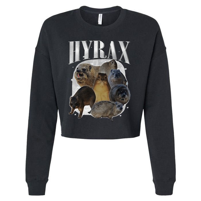 Hyrax Oddly Specific Meme Animal For Family Cropped Pullover Crew