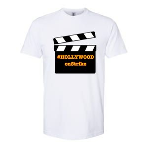 Hollywood On Strike Sag Aftra On Strike WGA Protest Background Actor On Strike Softstyle CVC T-Shirt