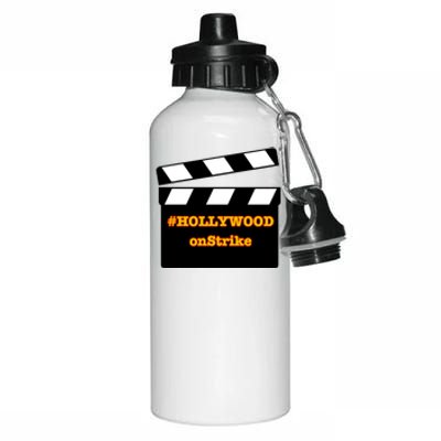 Hollywood On Strike Sag Aftra On Strike WGA Protest Background Actor On Strike Aluminum Water Bottle 