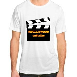 Hollywood On Strike Sag Aftra On Strike WGA Protest Background Actor On Strike Adult ChromaSoft Performance T-Shirt