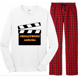 Hollywood On Strike Sag Aftra On Strike WGA Protest Background Actor On Strike Long Sleeve Pajama Set