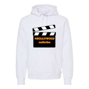 Hollywood On Strike Sag Aftra On Strike WGA Protest Background Actor On Strike Premium Hoodie