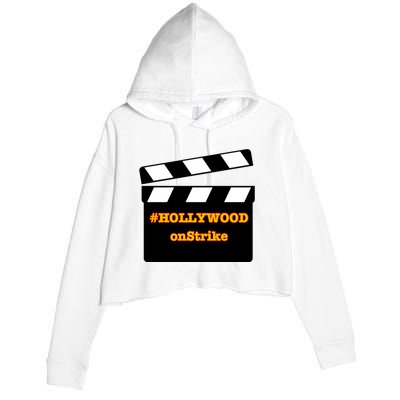 Hollywood On Strike Sag Aftra On Strike WGA Protest Background Actor On Strike Crop Fleece Hoodie