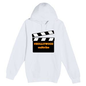 Hollywood On Strike Sag Aftra On Strike WGA Protest Background Actor On Strike Premium Pullover Hoodie