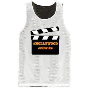 Hollywood On Strike Sag Aftra On Strike WGA Protest Background Actor On Strike Mesh Reversible Basketball Jersey Tank