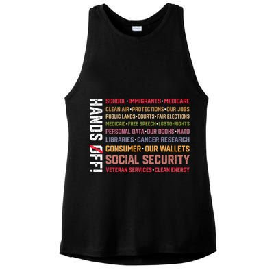 Hands Off Social Security Protest Resist Save Democracy Ladies PosiCharge Tri-Blend Wicking Tank