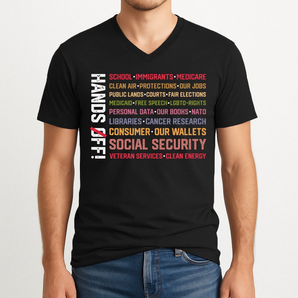 Hands Off Social Security Protest Resist Save Democracy V-Neck T-Shirt