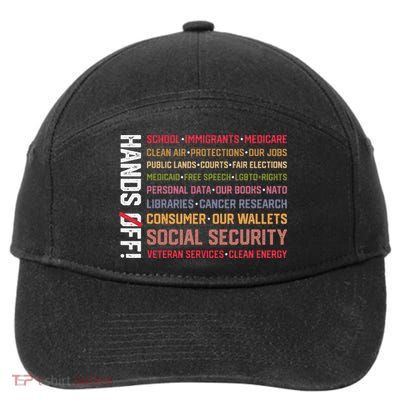 Hands Off Social Security Protest Resist Save Democracy 7-Panel Snapback Hat