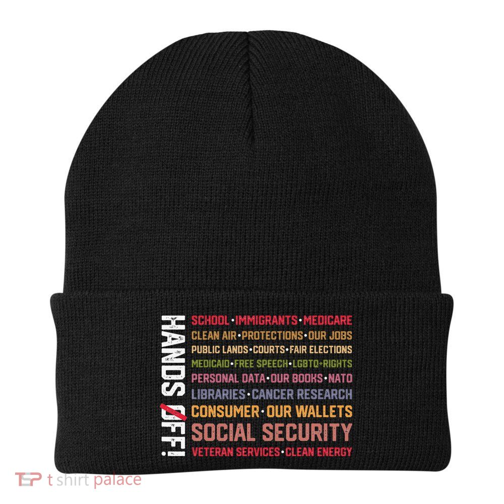 Hands Off Social Security Protest Resist Save Democracy Beanie