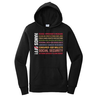 Hands Off Social Security Protest Resist Save Democracy Women's Pullover Hoodie