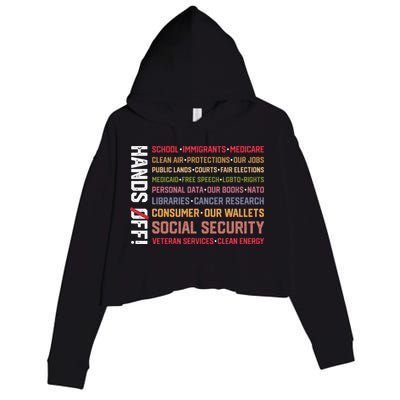 Hands Off Social Security Protest Resist Save Democracy Crop Fleece Hoodie