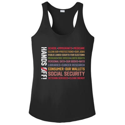 Hands Off Social Security Protest Resist Save Democracy Ladies PosiCharge Competitor Racerback Tank