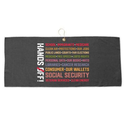 Hands Off Social Security Protest Resist Save Democracy Large Microfiber Waffle Golf Towel