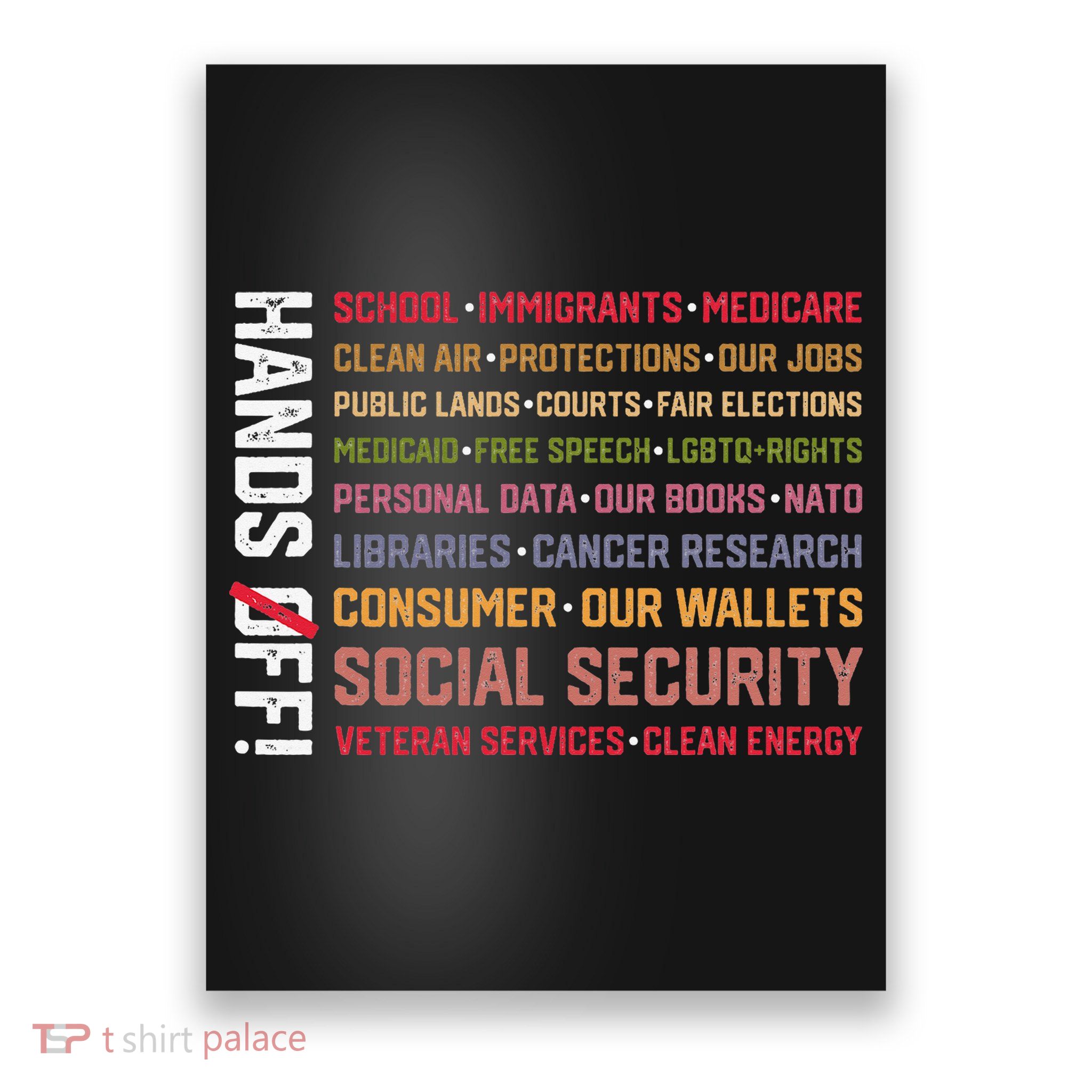 Hands Off Social Security Protest Resist Save Democracy Poster
