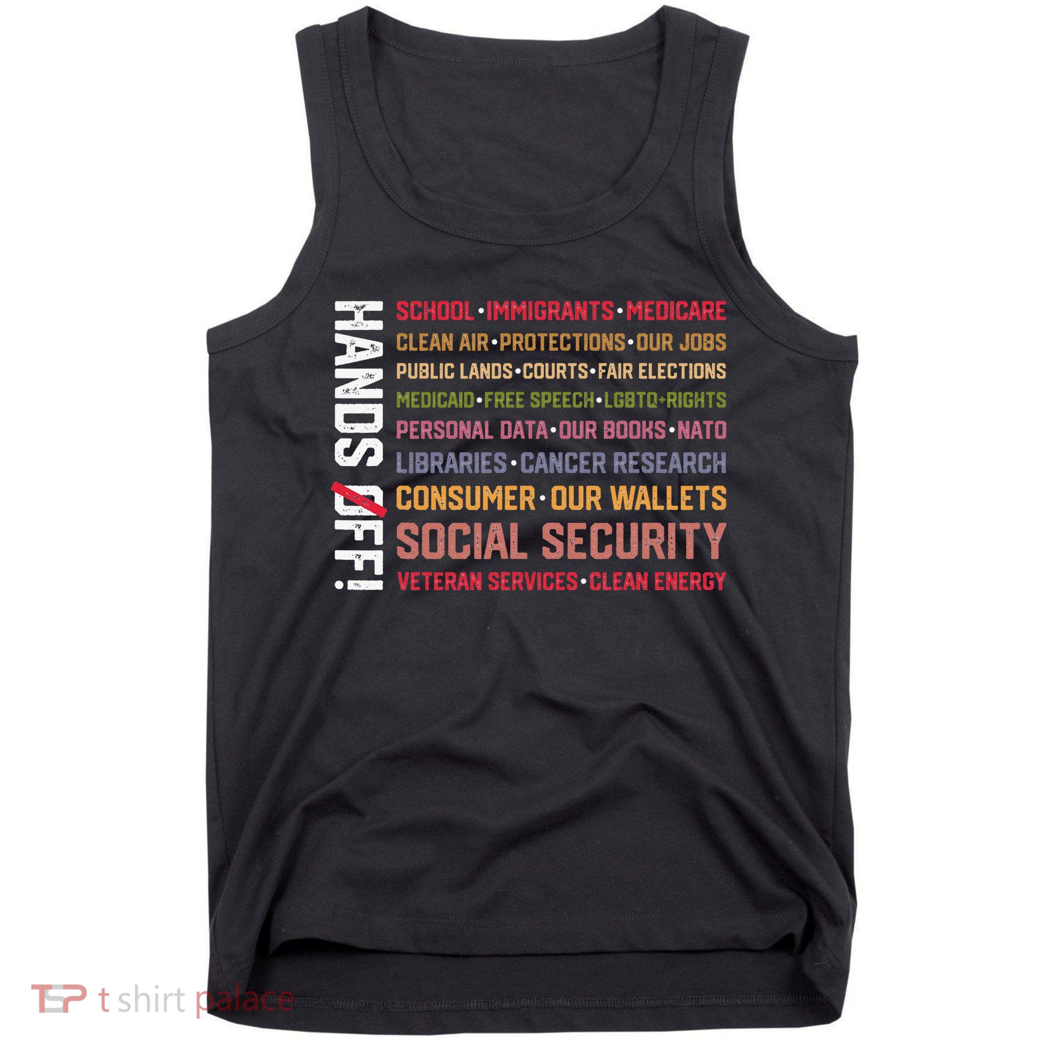 Hands Off Social Security Protest Resist Save Democracy Tank Top