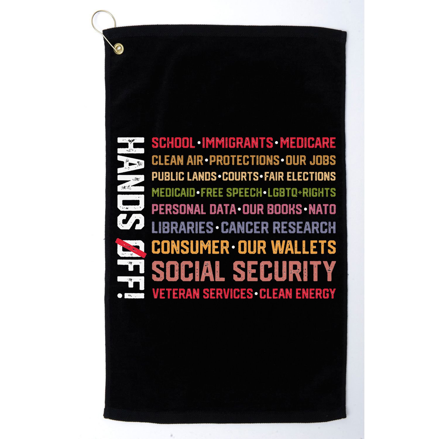Hands Off Social Security Protest Resist Save Democracy Golf Towel
