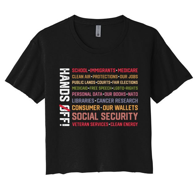 Hands Off Social Security Protest Resist Save Democracy Crop Top