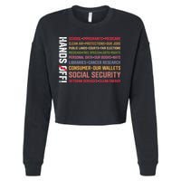 Hands Off Social Security Protest Resist Save Democracy Cropped Pullover Crew