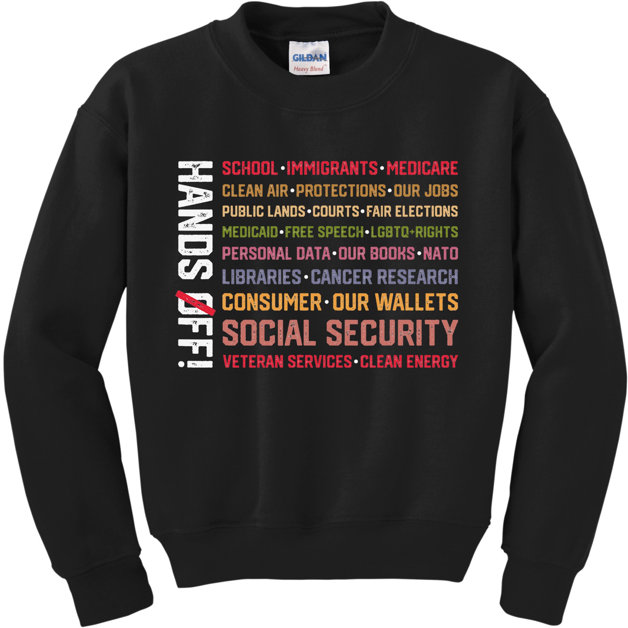 Hands Off Social Security Protest Resist Save Democracy Kids Sweatshirt