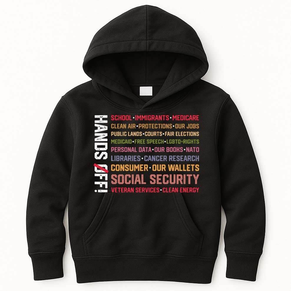 Hands Off Social Security Protest Resist Save Democracy Kids Hoodie