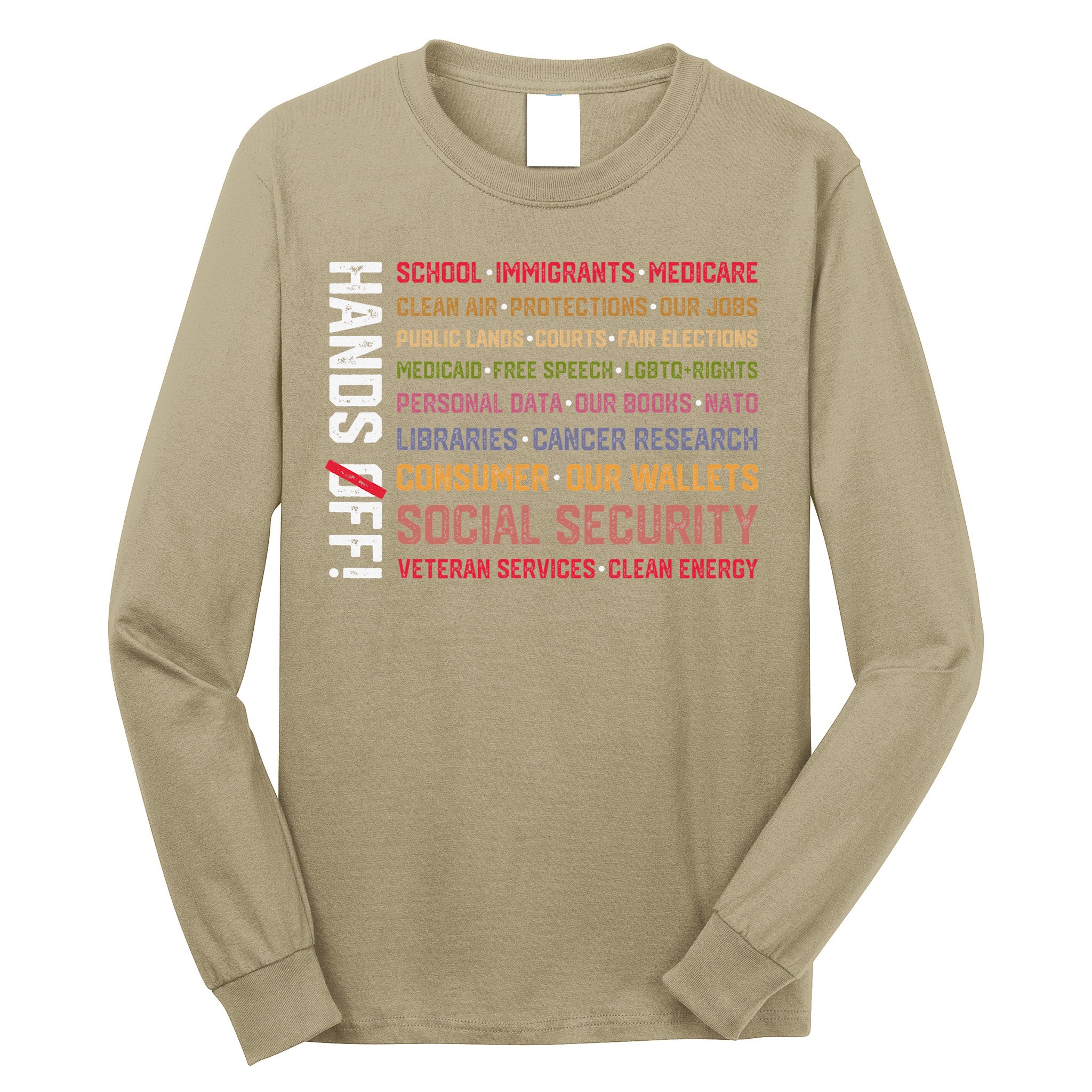 Hands Off Social Security Protest Resist Save Democracy Long Sleeve Shirt